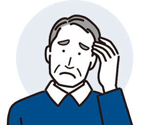 悩んでいる男性のイラスト