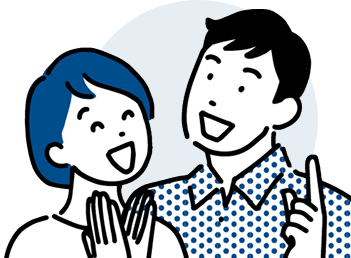 笑顔の男女のイラスト