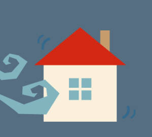 風災のイラスト